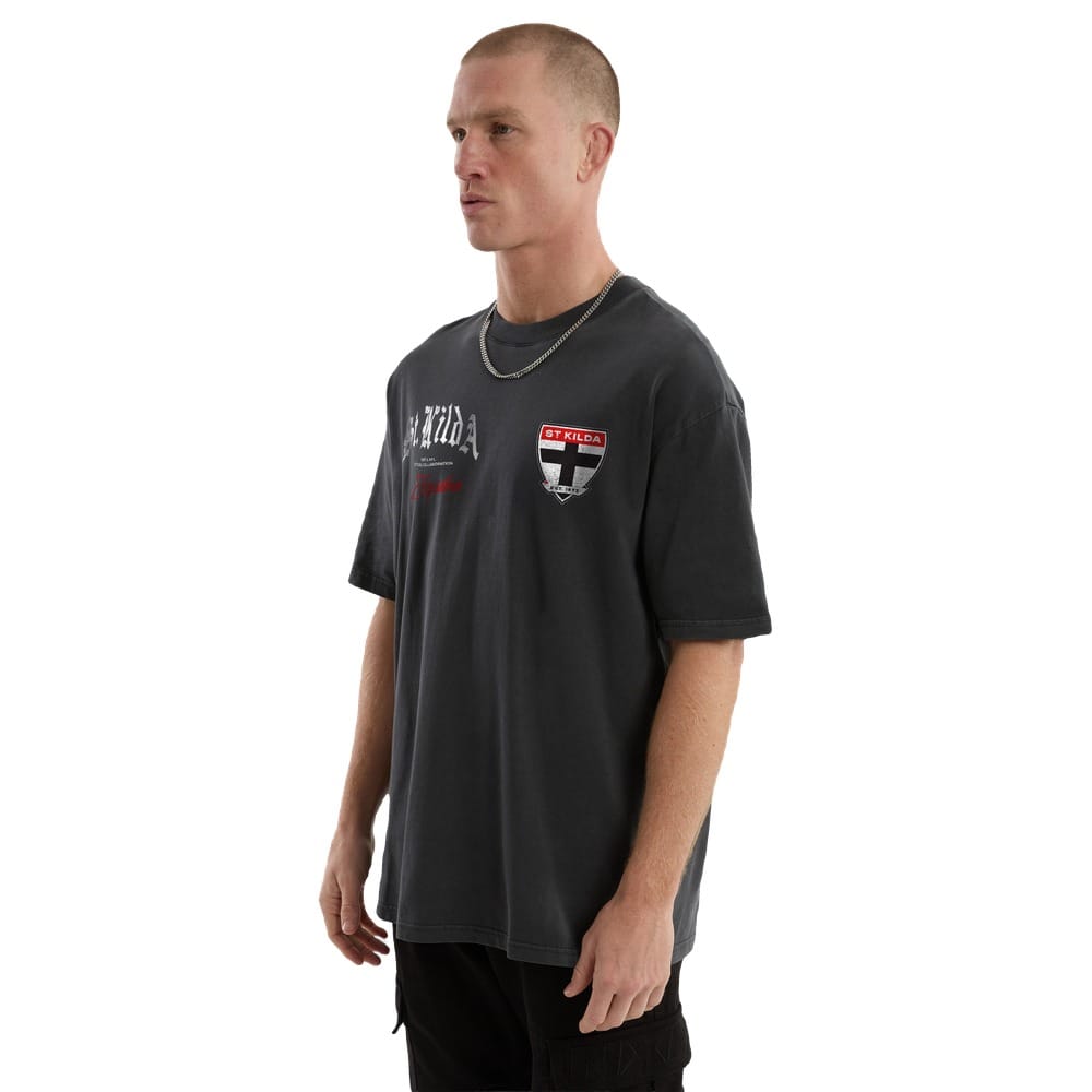 NXP X AFL St Kilda  Vintage Goth Tee - Pigment Asphalt