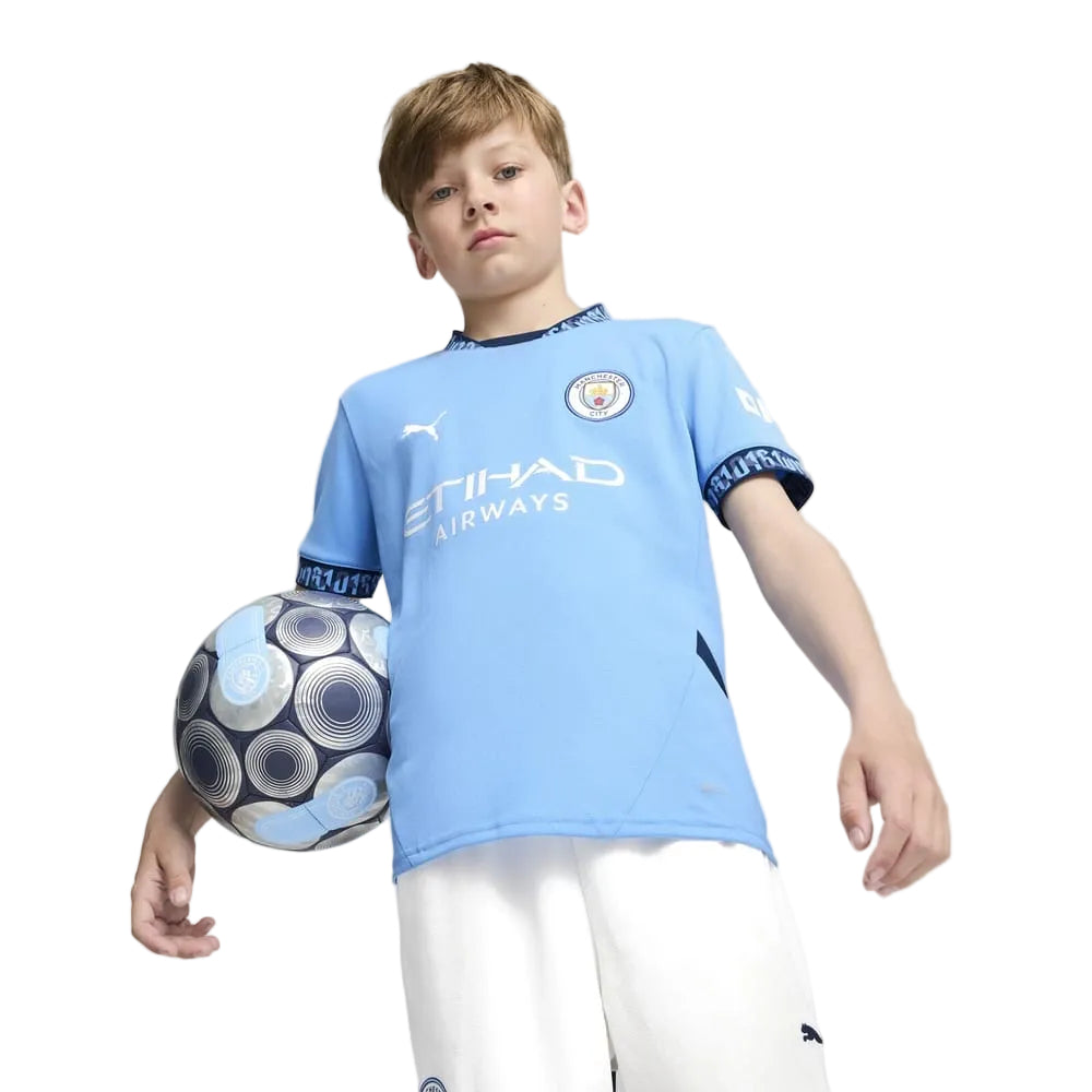 PUMA Childrens Manchester 2025 Home Jersey - Light Blue / Marine Blue
