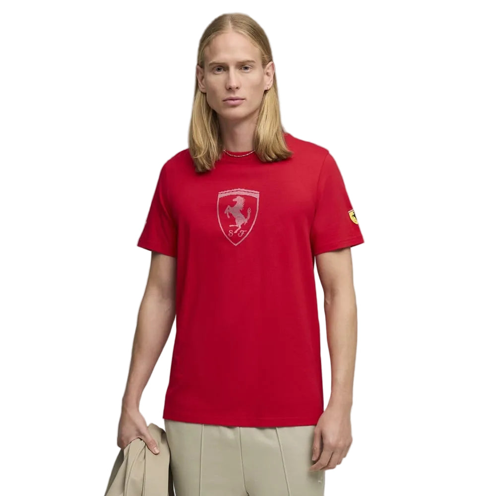 PUMA Ferrari Tonal Sheild Tee - Rosso Corsa