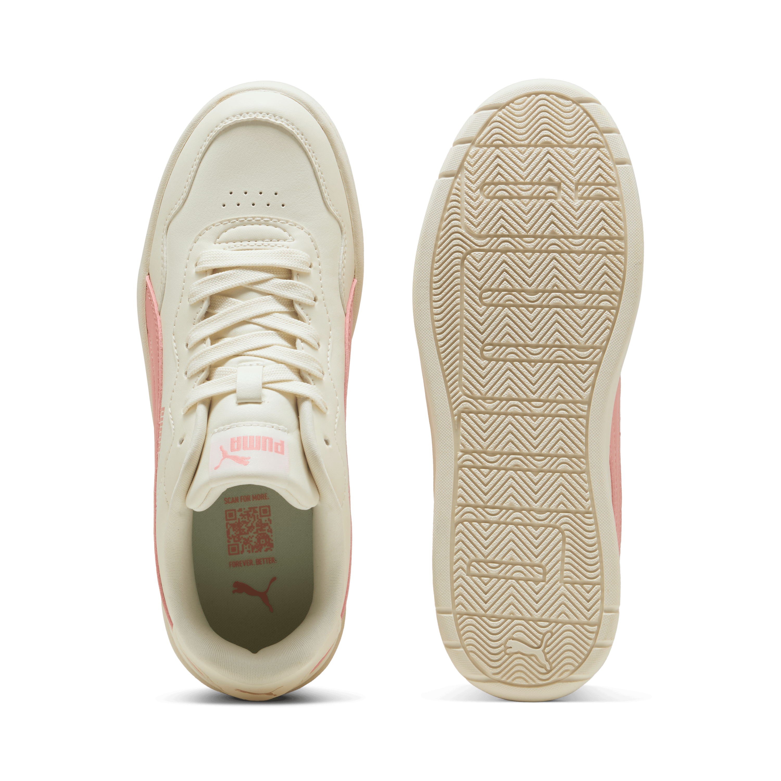 PUMA Womens Court Lally Skye - Frosted Ivory / Pink