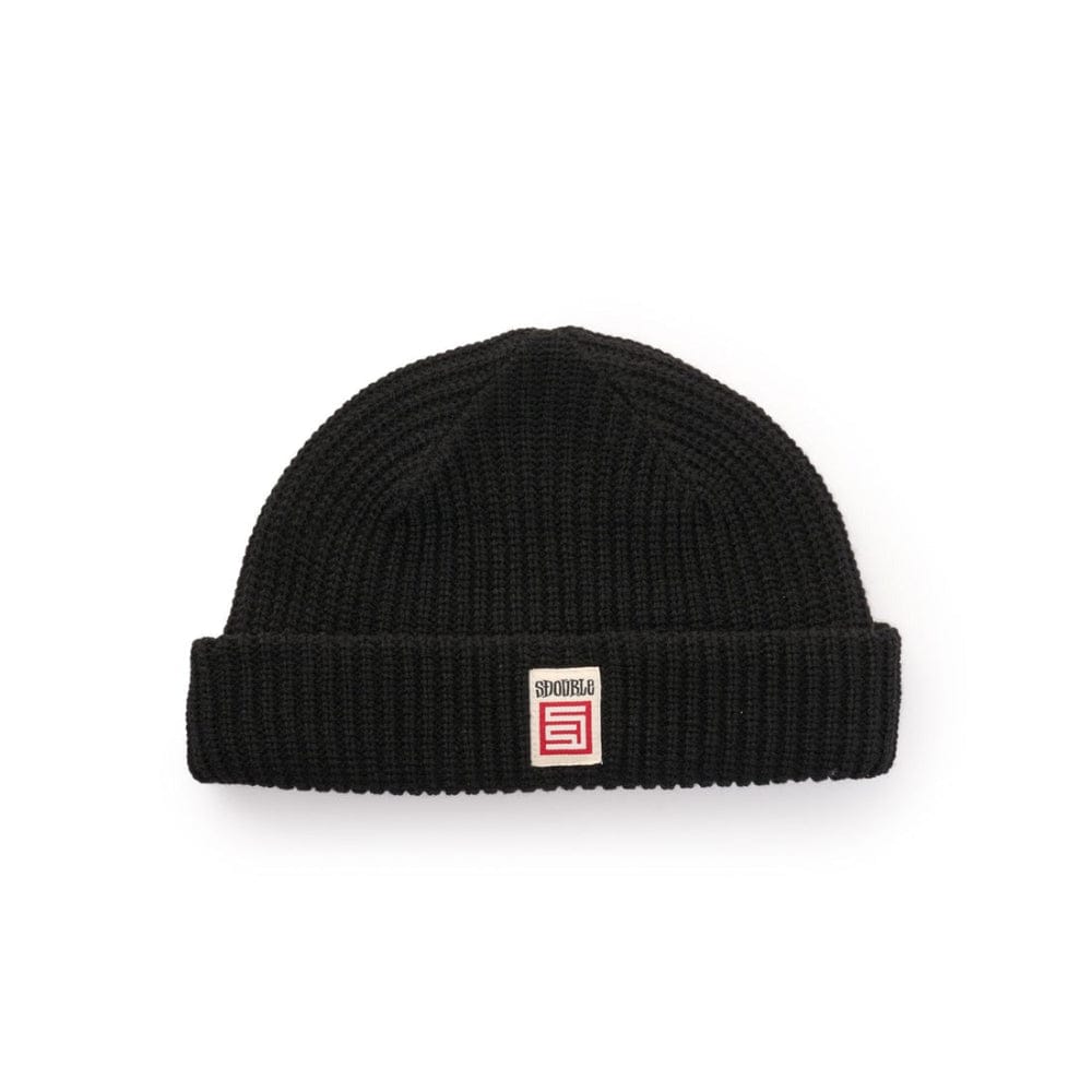 S / DOUBLE Red Cube Low Beanie - Black