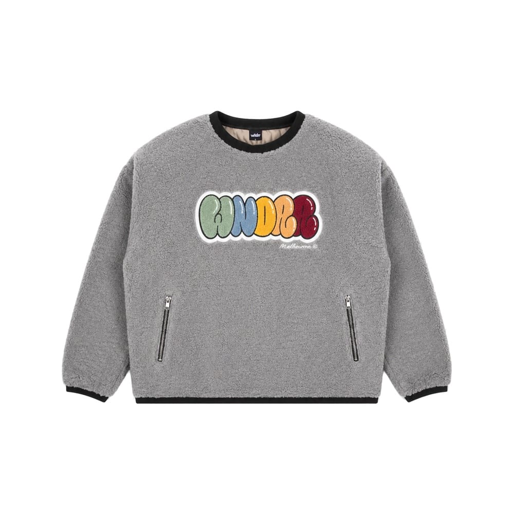 WNDRR Blissed Sherpa Pullover - Cement Grey