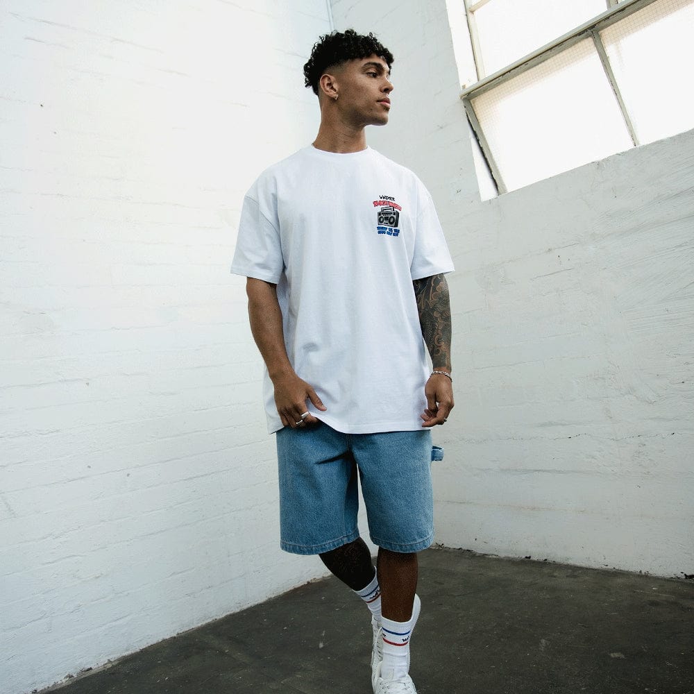 WNDRR Block Party Box Fit Tee - White