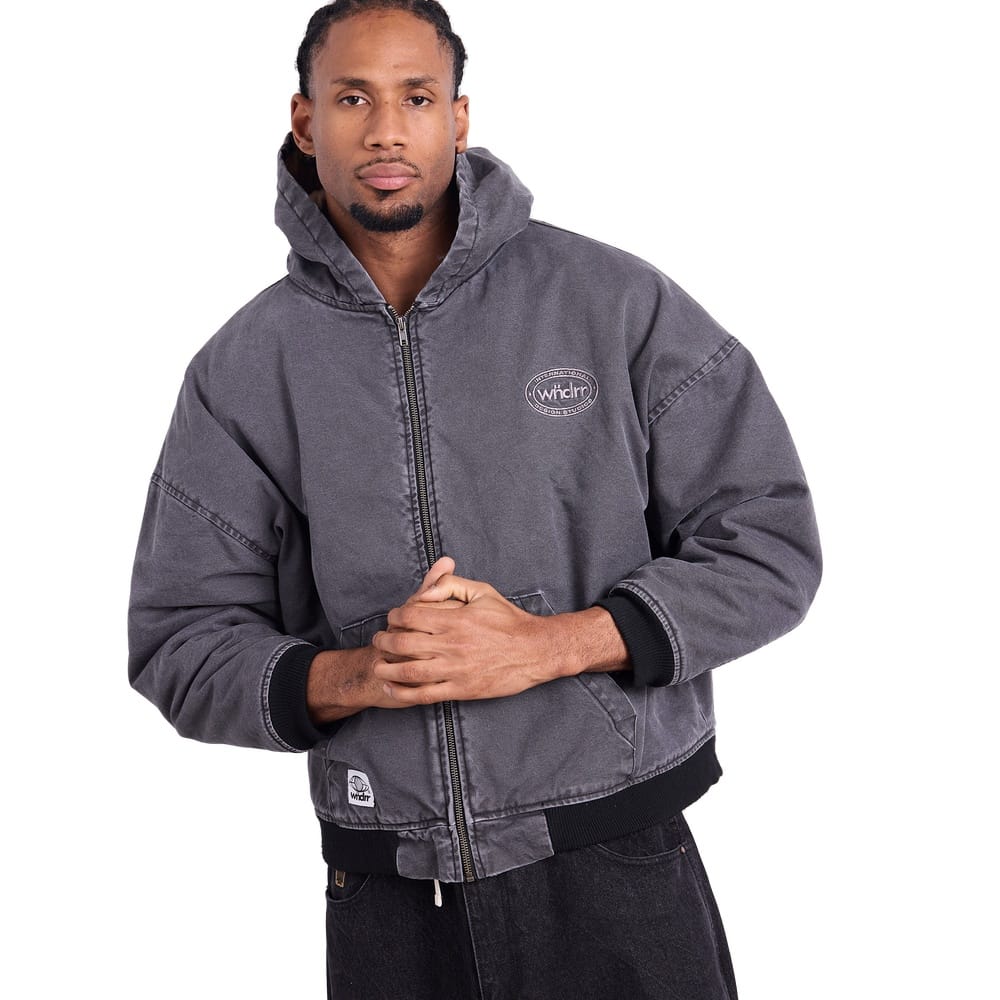 WNDRR Credit Hooded Work Jacket - Black Denim