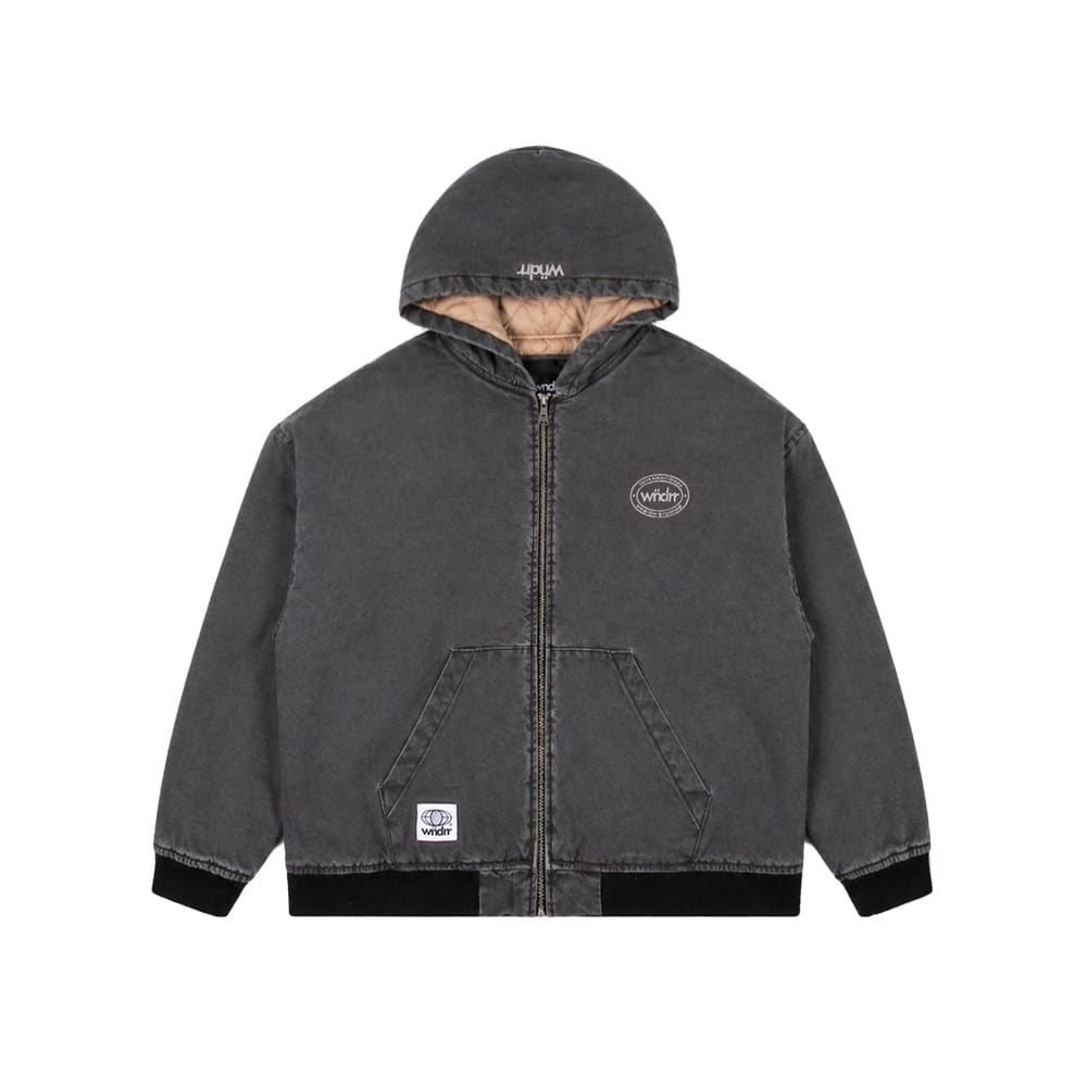 WNDRR Credit Hooded Work Jacket - Black Denim