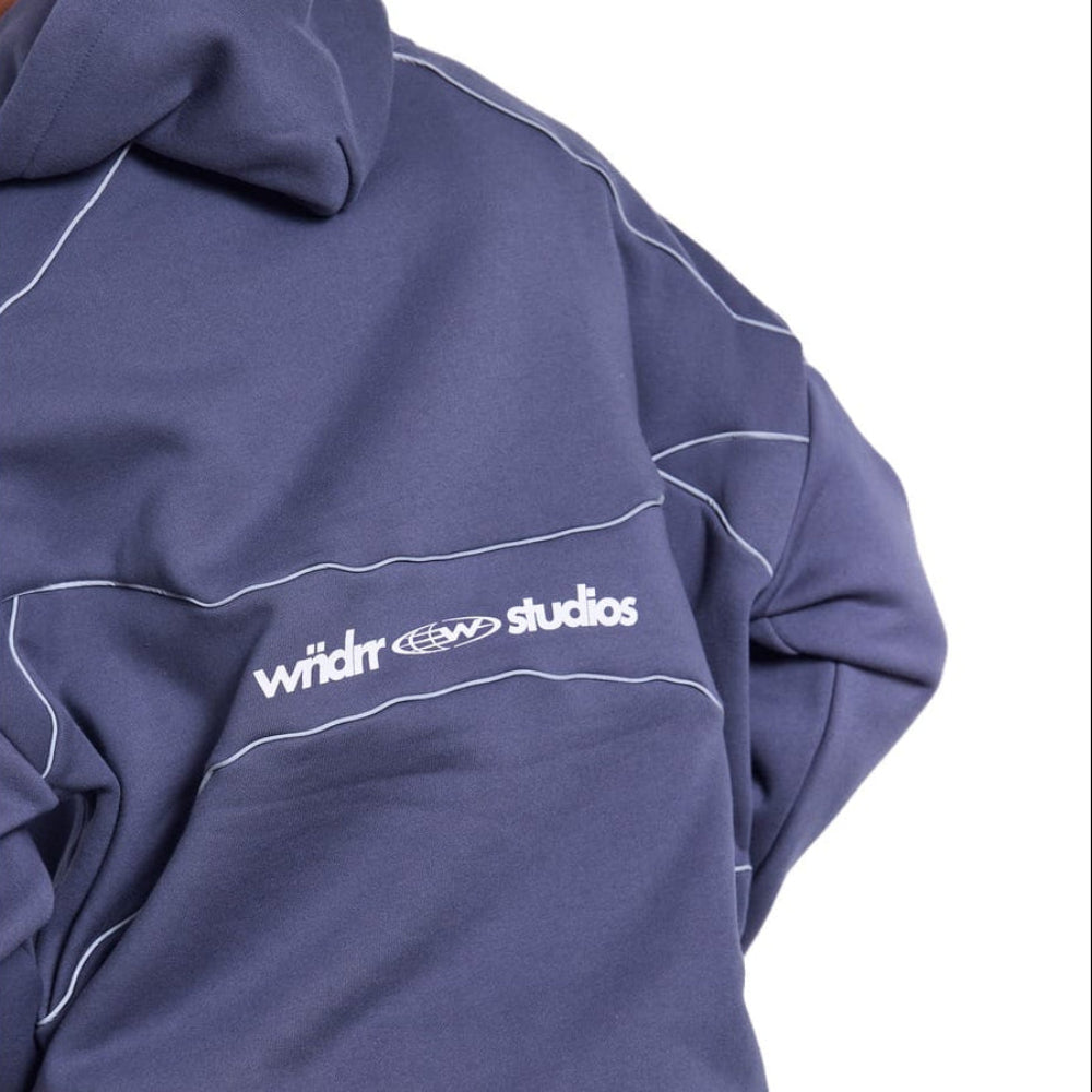 WNDRR Globe Panel Hood Sweat - Storm Blue