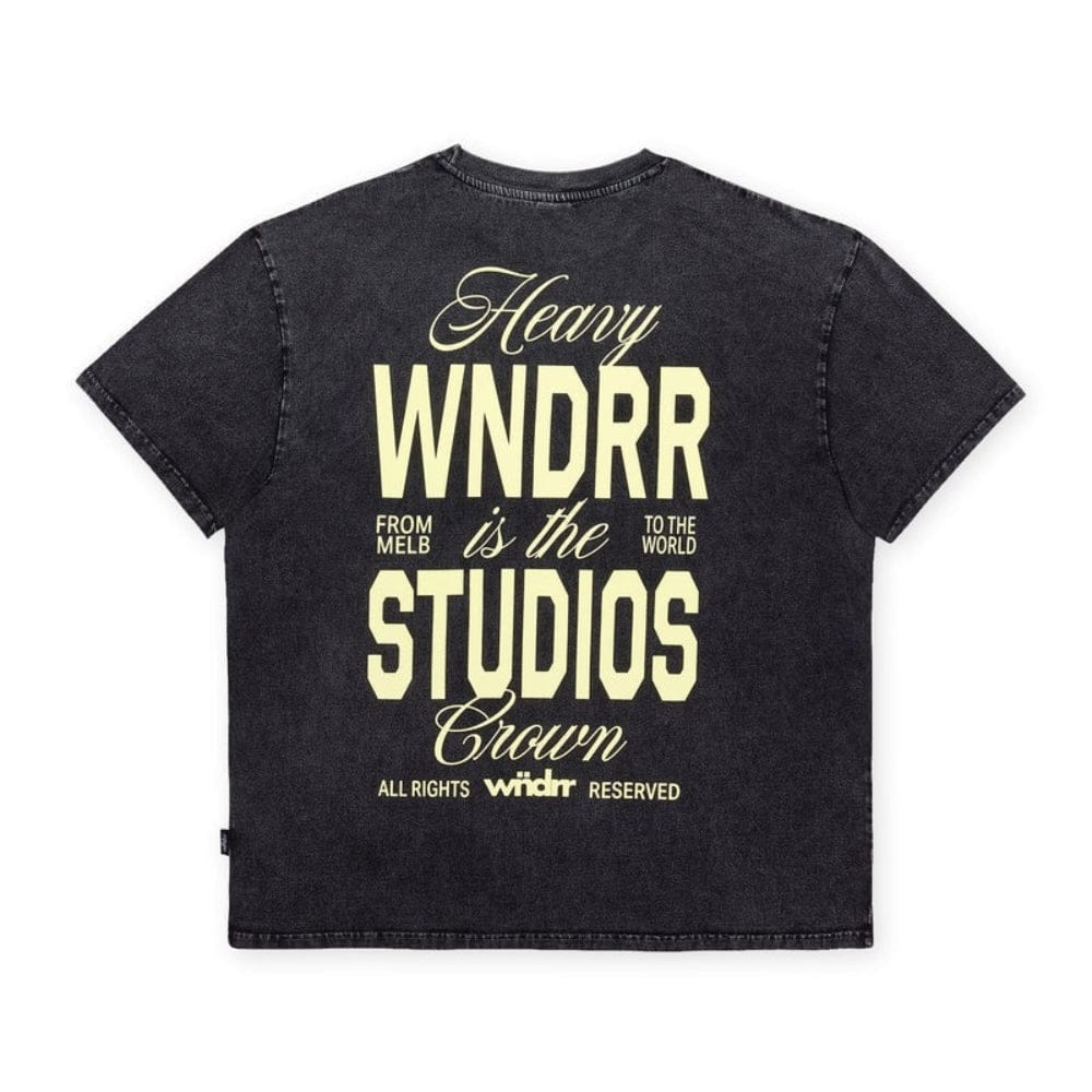 WNDRR Highborn Box Fit Tee - Washed Black