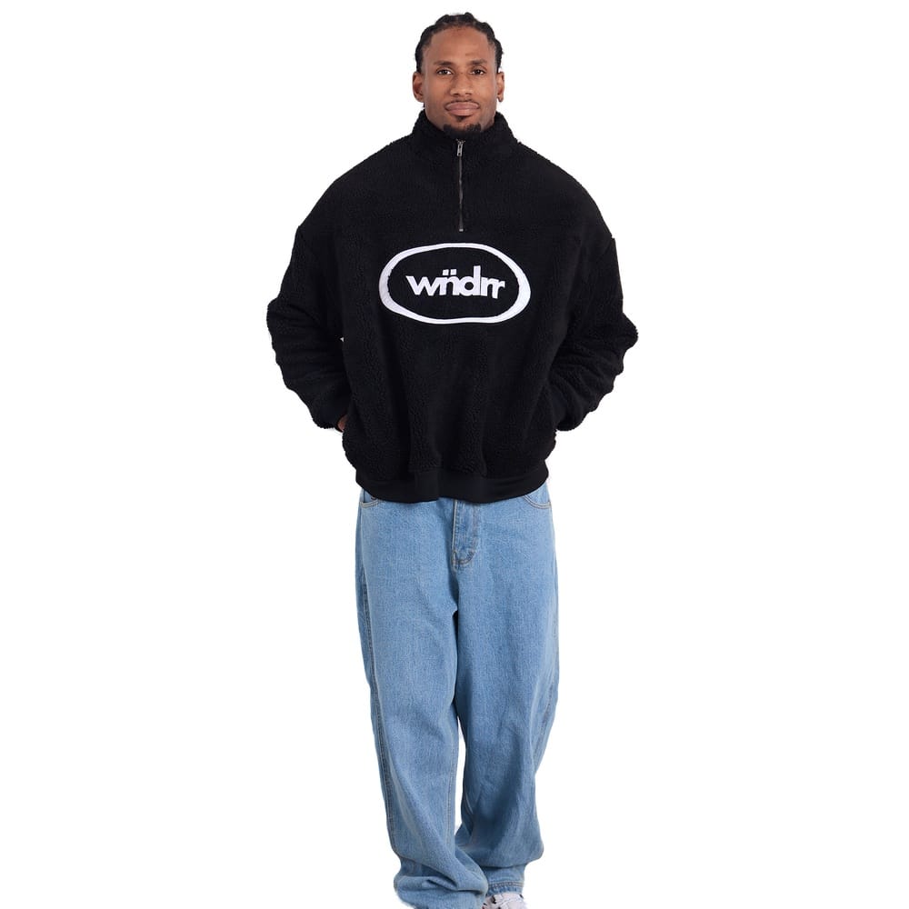 WNDRR Orbit 1/4 Zip Sherpa Fleece - Black