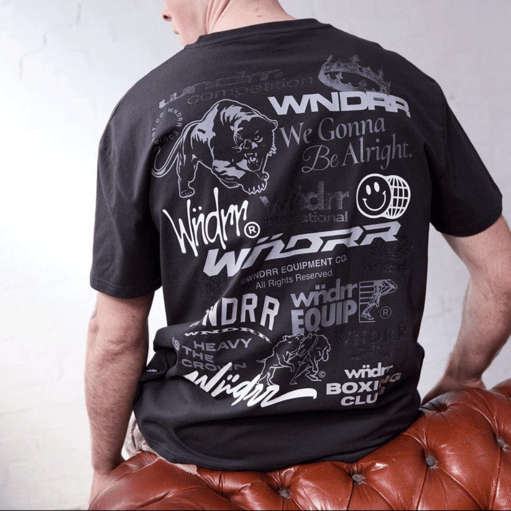 WNDRR Syndicate Box Fit Tee - Faded Black
