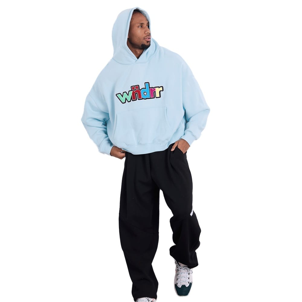 WNDRR Tint Cropped Hood Sweat - Baby Blue