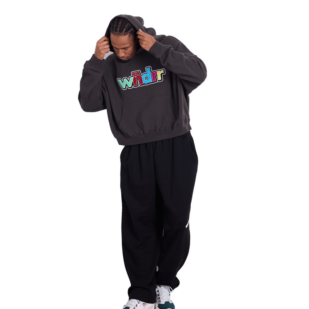WNDRR Tint Cropped Hood Sweat - Faded Black