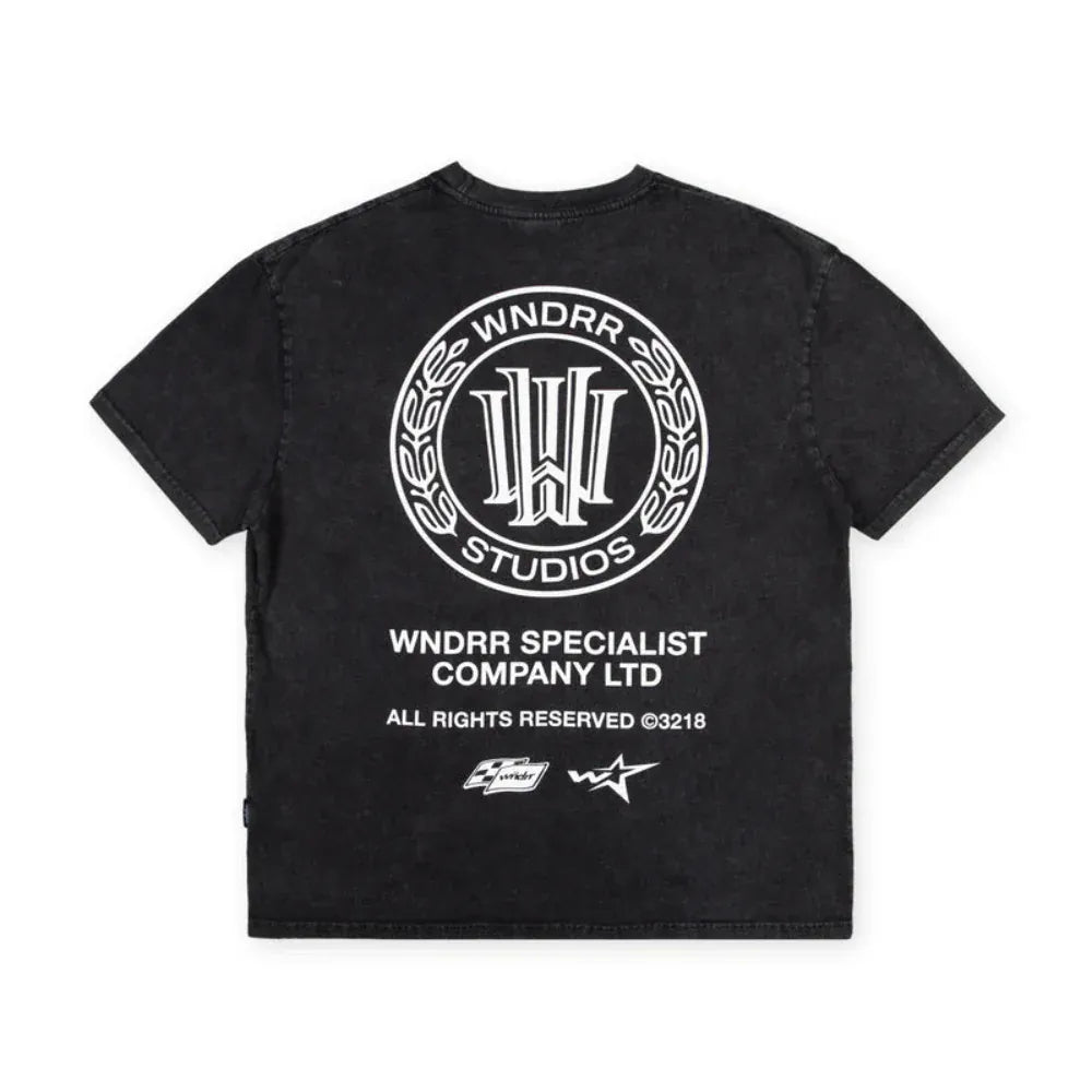 WNDRR Velocity Box Fit Tee - Washed Black
