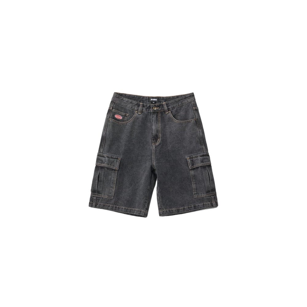 XLarge Baggy Cargo Denim Short - Washed Black