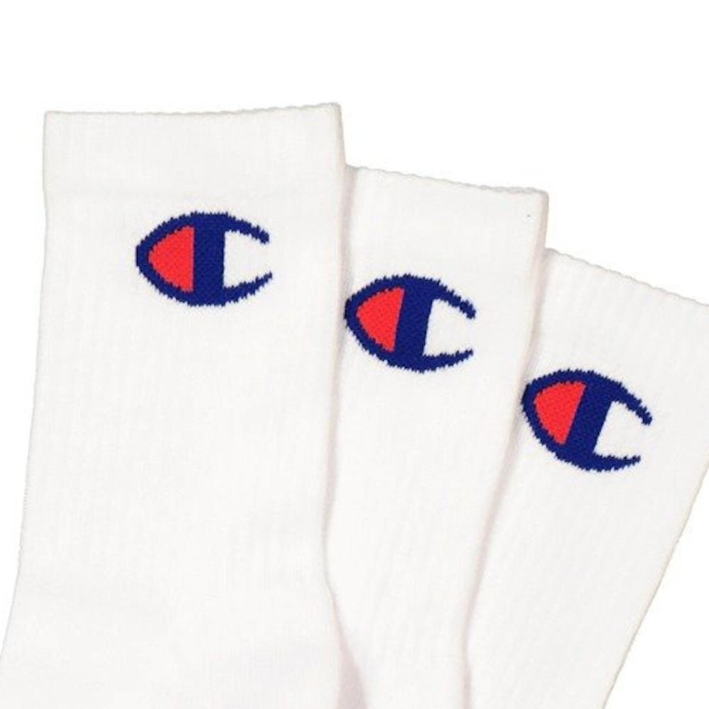 Champion SPS C Logo Quarter Crew Sock 3 Pack - White